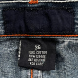 Unbranded Contrast Stitch Denim Shorts - 36W 12L Blue Cotton