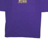 GILDAN Mens Purple & Yellow Cruise Ques Graphic T-Shirt XL Short Sleeve Crew