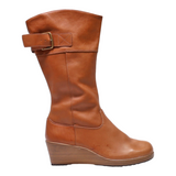 CROCS High Boots Brown Leather Womens UK 5