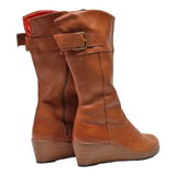 CROCS High Boots Brown Leather Womens UK 5