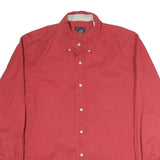 SADDLEBRED Mens Red Cotton Shirt XL Button Down Casual Long Sleeve Pocket