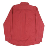 SADDLEBRED Mens Red Cotton Shirt XL Button Down Casual Long Sleeve Pocket