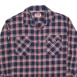 WRANGLER Mens Blue & Red Plaid Shirt L Long Sleeve Cotton Blend Casual