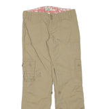 OLD NAVY Womens Regular Beige Cargo Trousers W31 L31 Cotton Blend Zip Pockets