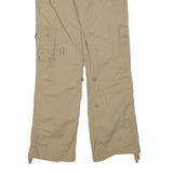 OLD NAVY Womens Regular Beige Cargo Trousers W31 L31 Cotton Blend Zip Pockets
