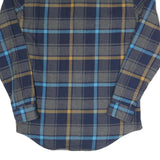TOMMY HILFIGER Mens Blue & Grey Checked Flannel Shirt S Button Down Long Sleeve