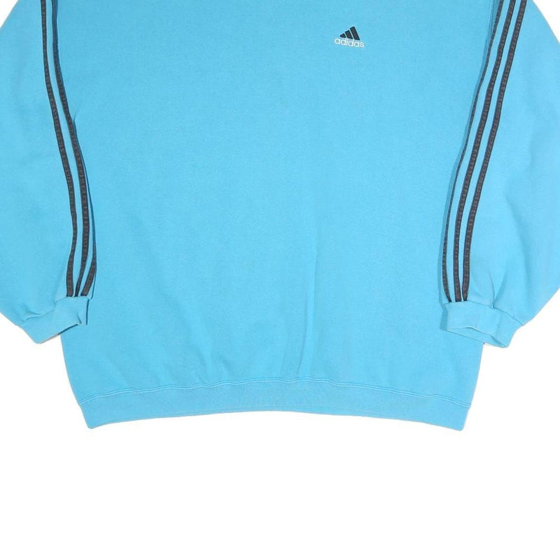 ADIDAS Mens Blue Sweatshirt XL Crew Neck Cotton Blend Classic Sportswear