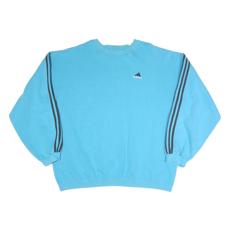 ADIDAS Mens Blue Sweatshirt XL Crew Neck Cotton Blend Classic Sportswear