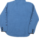 TOMMY HILFIGER Mens Blue Pullover Patterned Half Zip Chunky Knit Jumper M Hooded
