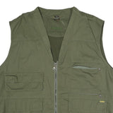 BANNER Mens Green Utility Vest Jacket XL Polyester Blend Plain Zip Pockets