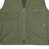 BANNER Mens Green Utility Vest Jacket XL Polyester Blend Plain Zip Pockets