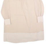 REISS Womens Beige & Cream Day Dress Polyester Blend Long Sleeve Midi UK 14