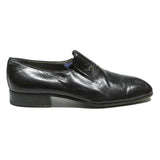 MORESCHI Mens Leather Slip On Formal Shoes Black UK 10 Classic Dress Loafers