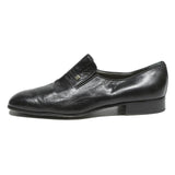 MORESCHI Mens Leather Slip On Formal Shoes Black UK 10 Classic Dress Loafers
