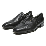 MORESCHI Mens Leather Slip On Formal Shoes Black UK 10 Classic Dress Loafers