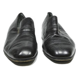 MORESCHI Mens Leather Slip On Formal Shoes Black UK 10 Classic Dress Loafers