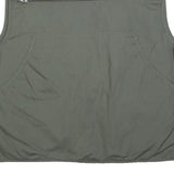 STUCKI THUN Mens Green Utility Vest XL Polyester Zip Plain Functional Pockets