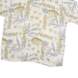 OCEAN PACIFIC Mens Cream & Beige Hawaiian Shirt M Cotton Tropical Summer