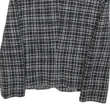 UN DEUX TROIS Womens Black & White Check Wool Blend Button Jacket S Woven