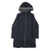 CALVIN KLEIN JEANS Womens Black Puffer Jacket XL Polyester Blend Hooded Zip