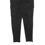 ZARA Womens Slim Black Jeans Denim W31 L27 Zip Cargo Pocket Stretch