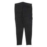 ZARA Womens Slim Black Jeans Denim W31 L27 Zip Cargo Pocket Stretch