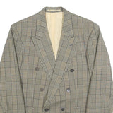 MODE Mens Beige Check Tailored Wool Blend Jacket M Classic Button Closure
