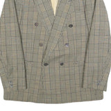 MODE Mens Beige Check Tailored Wool Blend Jacket M Classic Button Closure