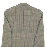 MODE Mens Beige Check Tailored Wool Blend Jacket M Classic Button Closure
