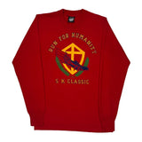 Run For Humanity 5K Classic Screen Stars Single Stitch Long Sleeve T-Shirt - Medium Red Cotton Blend