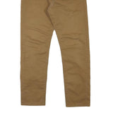 CARHARTT Mens Slim Brown Cotton Blend Trousers W34 L28 Zip Pocket Classic