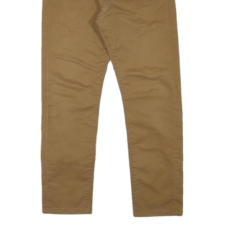 CARHARTT Mens Slim Brown Cotton Blend Trousers W34 L28 Zip Pocket Classic