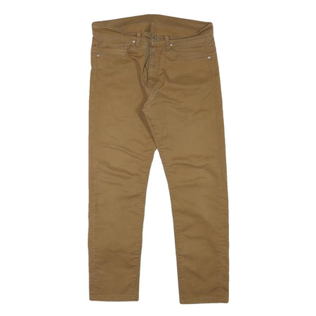 CARHARTT Mens Slim Brown Cotton Blend Trousers W34 L28 Zip Pocket Classic
