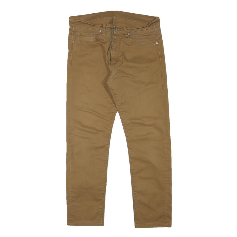 CARHARTT Mens Slim Brown Cotton Blend Trousers W34 L28 Zip Pocket Classic