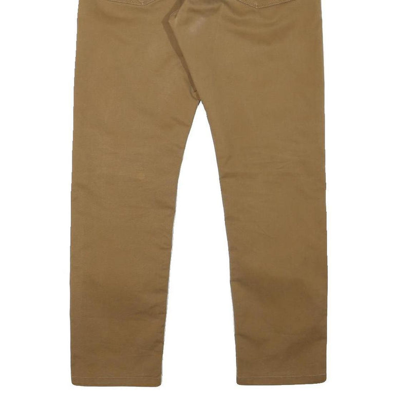 CARHARTT Mens Slim Brown Cotton Blend Trousers W34 L28 Zip Pocket Classic