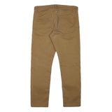 CARHARTT Mens Slim Brown Cotton Blend Trousers W34 L28 Zip Pocket Classic