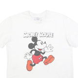 DISNEY Mens White Mickey Mouse Graphic T-Shirt M Short Sleeve Crew Neck