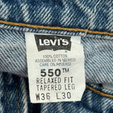 Levis 550 Jeans - 34W 30L Light Wash Cotton