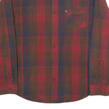 LEVI'S Mens Red Brown Check Shirt XL Button-Down Collar Cotton Casual
