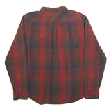 LEVI'S Mens Red Brown Check Shirt XL Button-Down Collar Cotton Casual