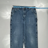 Loose Original Fit Carhartt Double Knee Carpenter Pants - 38W 34L Blue Cotton