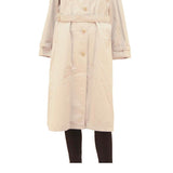 Womens Beige Button Front Classic Jacket S Polyester Blend Plain Button Closure
