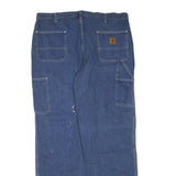 CARHARTT Mens Jeans Blue Regular Straight Denim W40 L32 Workwear Durable Zip