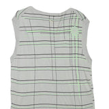 PUMA Mens Grey & Green Patterned Sleeveless V-Neck Plain Cotton Blend M Jumper