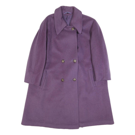 BAUER Womens Purple Wool Blend Button Jacket M Classic Plain Button Fastening