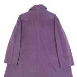 BAUER Womens Purple Wool Blend Button Jacket M Classic Plain Button Fastening