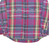 FIELD GEAR Mens Purple & Pink Check Shirt L Cotton Blend Casual Button-Up