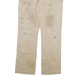CARHARTT Mens Cotton Blend Beige Relaxed Straight Trousers W30 L32 Workwear Zip