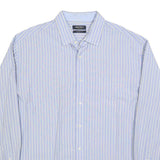 NAUTICA Mens Blue & White Stripe Classic Fit Shirt XL Cotton Blend Casual Formal