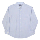 NAUTICA Mens Blue & White Stripe Classic Fit Shirt XL Cotton Blend Casual Formal